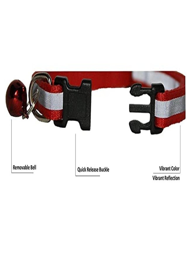 Pups&Pets Reflective Cat Collar - 10 MM Adjustable Nylon Cat Safety Collars with Bell for Small Dogs, Puppies and Cat - Color As Per Availability - 1 Pcs in Pack - Image 5